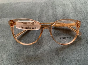 New Versace VE3291 5215 Transparent Brown Frame Demo Lens Eyeglasses 51-18-140 - Picture 1 of 6