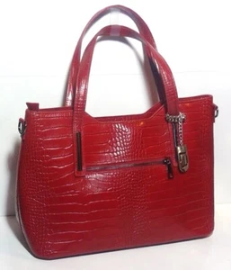 Borse in Pelle Damen Handtasche rot Leder - Made in Italy - Bild 1 von 6