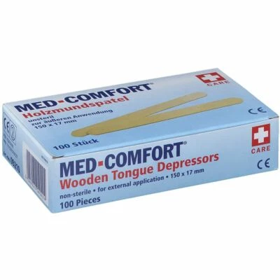 MED-COMFORT Holzmundspatel Mundspatel Holz 15cm Bastel Medizin Hobby Spatel Zungen n.Wahl