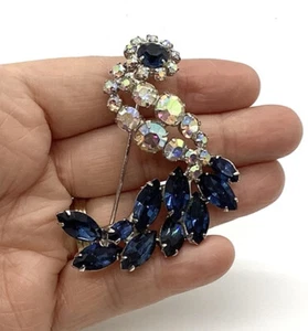 Broche JULIANA Delizza & Elster Estrás Estilizado PÁJARO AB Azul Joyería De Colección - Imagen 1 de 7