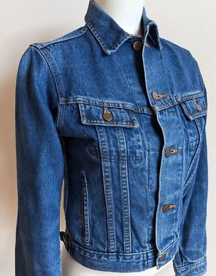 Vintage USA Dickies Denim Trucker Jean Jacket Womens XS-S Chest 32 (Sz 16?) - Image 1 of 4