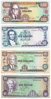 Jamaïque - lot de x4 billets 1986 & 1989 !! - Photo 1/2