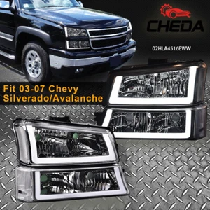 Faros/lámparas LED transparentes cromados esquineros aptos para 03-06 Silverado 1500 2500HD - Imagen 1 de 12