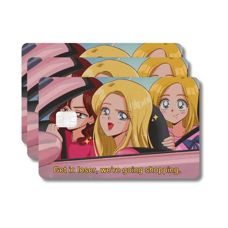 Funny Anime Credit Card Skin Cover Decal Sticker (SMALL CHIP) - 3PK - Image 1 of 1