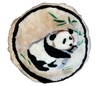 Vintage Panda Bamboo Round Decorative Pillow 19" - Image 1 of 4
