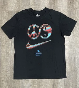 Nike T Shirt Peace Yin Yang Just Do It M Maglietta Grafica Nera DR8066-010 Medium - Foto 1 di 4