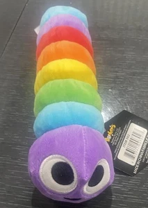 NEW Slither.io Bendable Worm Rainbow 8" Plush Stuffed Toy Game Purple Bonkers - Picture 1 of 1