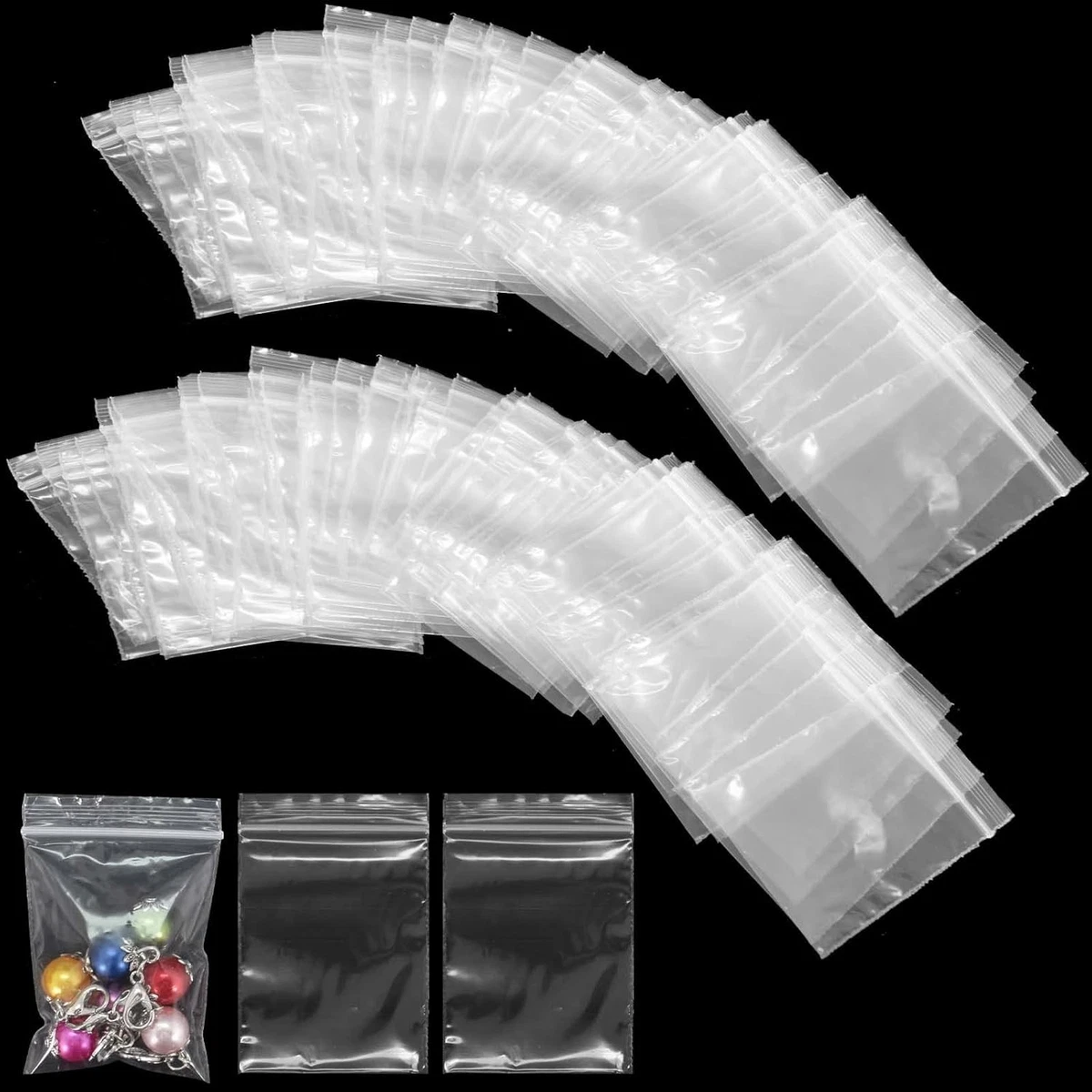 Kleine Plastiktüten Mit Griffen – 14,7 X 19,8 Cm, Violettes Blumenmuster, 100 Stück | Für Geschenke, Schmuck & Party