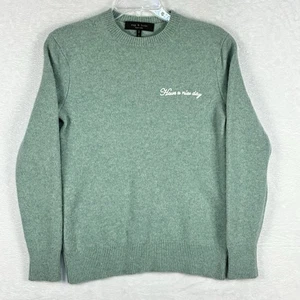 Rag & Bone Men S Preppy Green Lambs Wool Have a Nice Day Victor Sweater Pullover - Picture 1 of 8