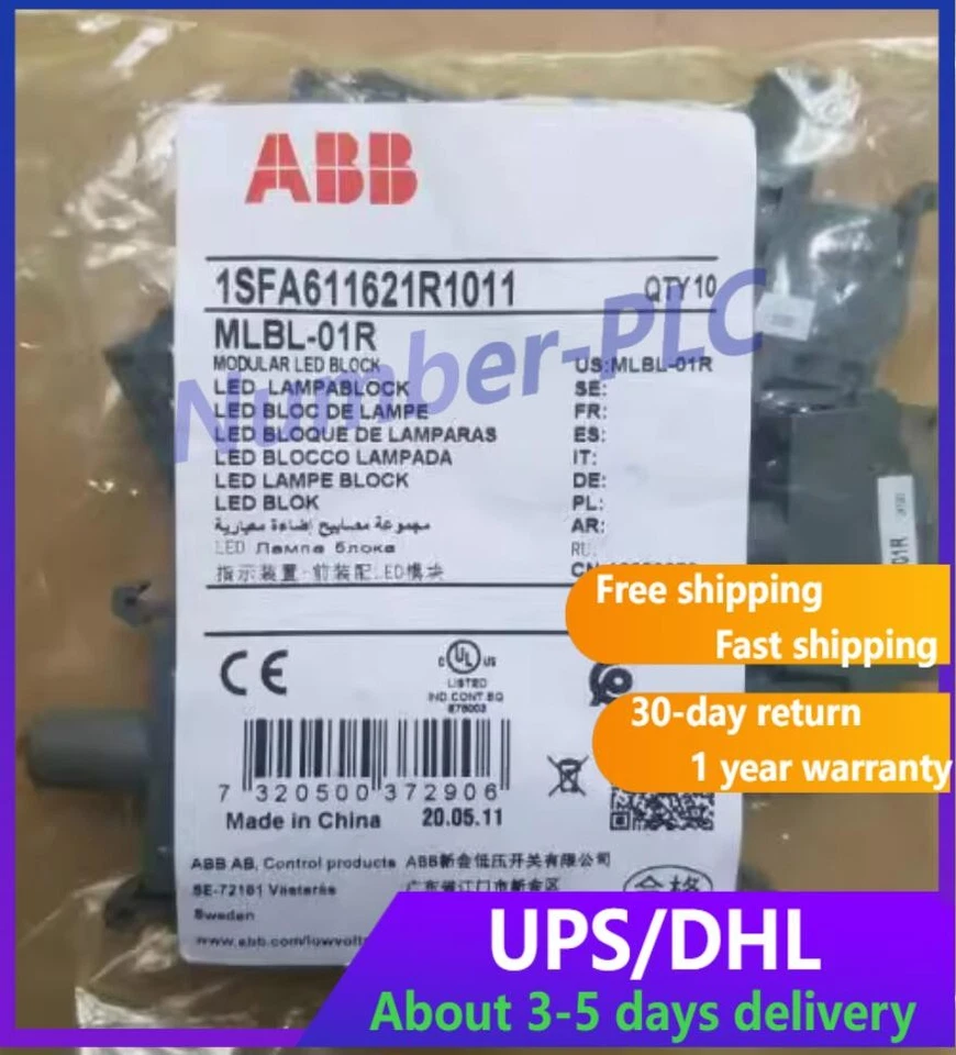 1pcs ABB push button switch lampholder MLBL-01R 24VAC/DC US Free TAX - Image 1 of 1