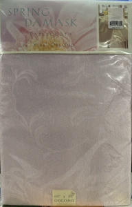 Spring Damask Tablecloth 60 X 84 Oblong Pink Cotton Poly Brownstone Gallery Ltd - Picture 1 of 8