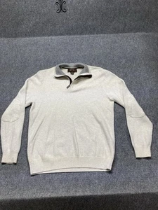 Fasso Elba Sweater Men’s Size Medium Cream Long Sleeve Pullover Elbow Patches - Picture 1 of 9