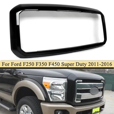 For 2011-16 Ford F250 F350 Super Duty Tuxedo Black Grille Frame Surround Shell Foto 1 de 4