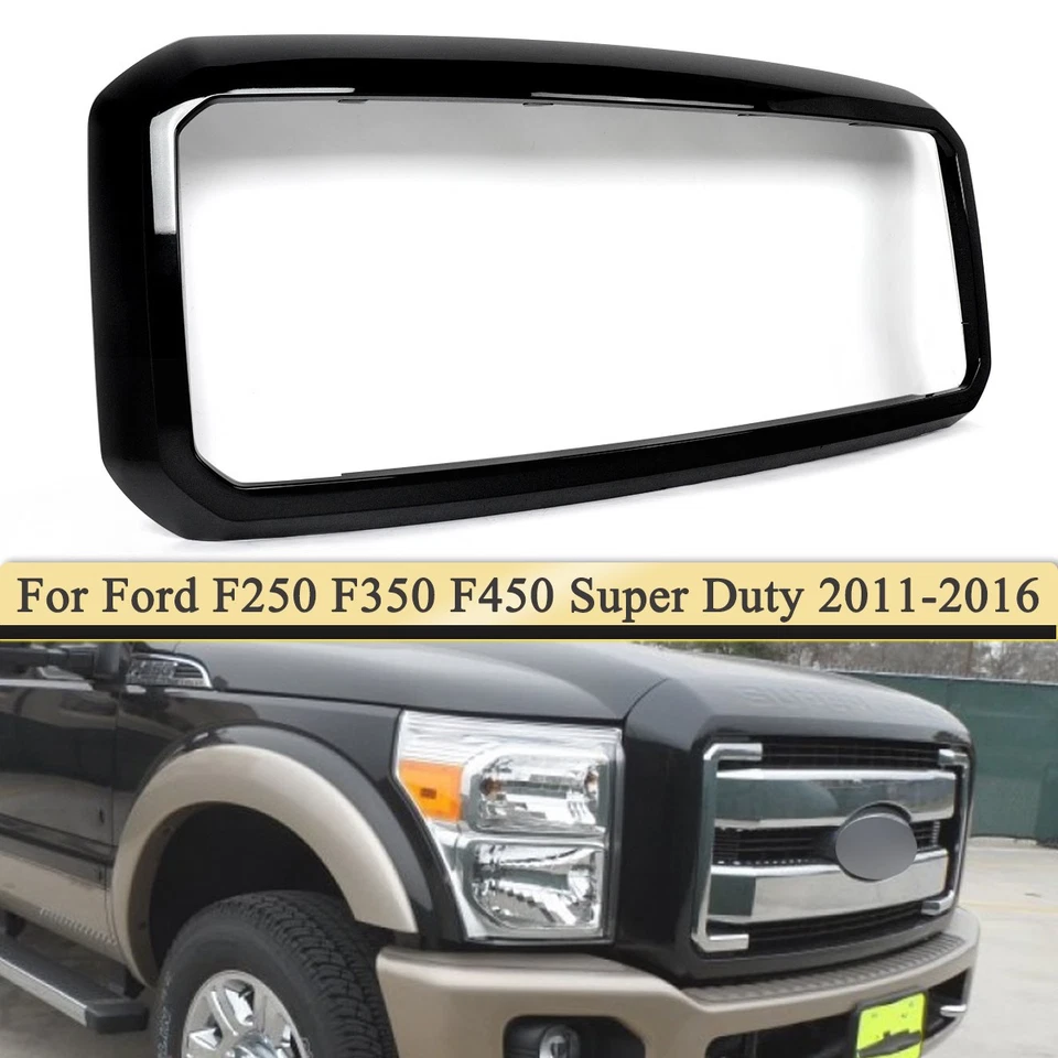 For 2011-16 Ford F250 F350 Super Duty Tuxedo Black Grille Frame Surround Shell - Image 1 of 4