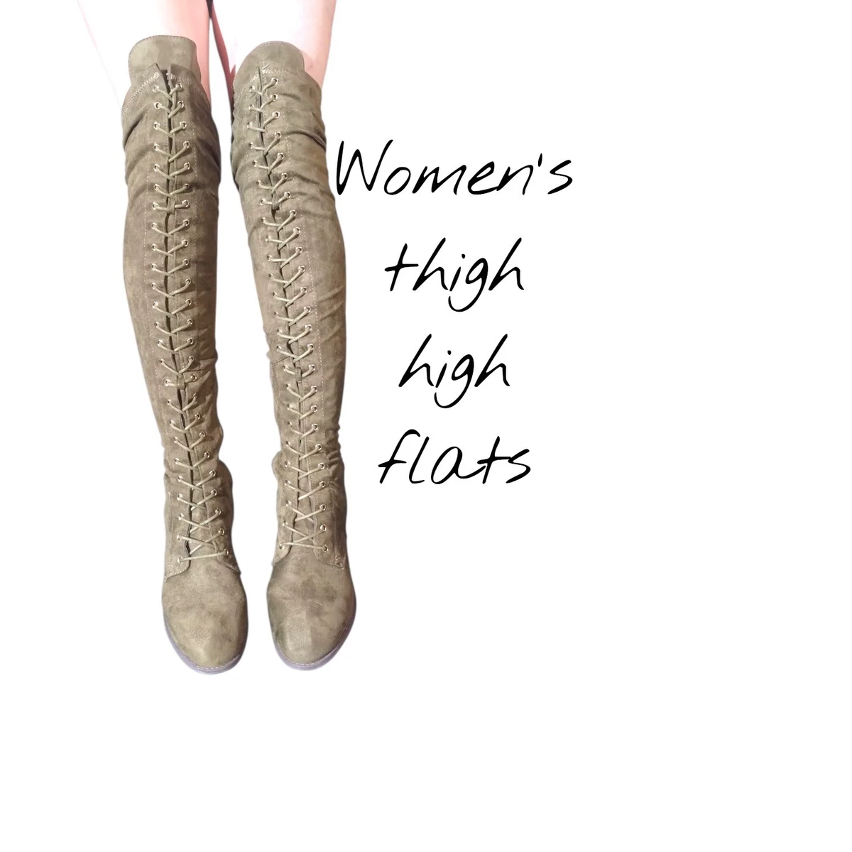UNILADY Women's Over The Knee Boots - Thigh High Stretch Boots With Chunky 2.2 Inch Lug Sole & Side Zipper - View #12