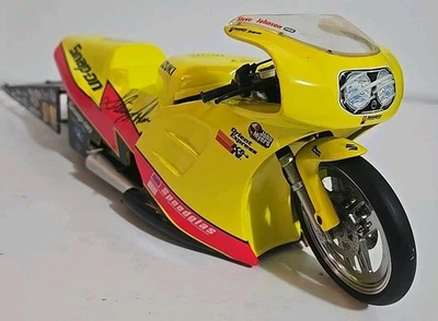 Autographed STEVE JOHNSON 1:9 scale SNAP ON 2000 Pro Stock Bike  1/4,866 Action - Image 1 of 4
