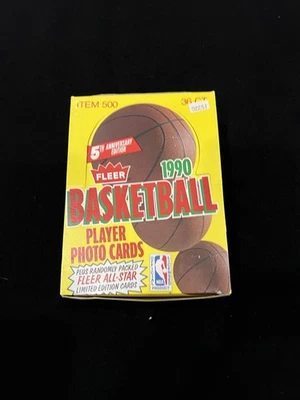 Caja de cera de baloncesto Fleer 1990 - probable tarjeta y pegatina de Michael Jordan Foto 1 de 4