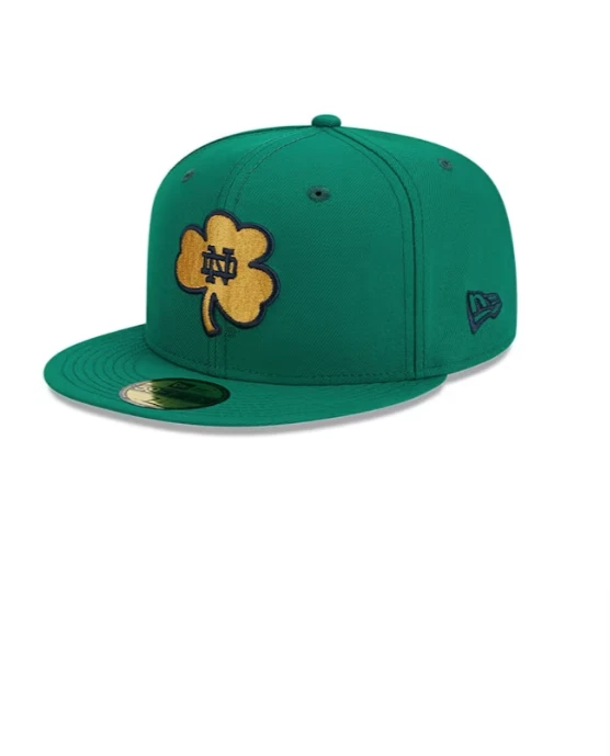 Notre Dame Fighting Irish Mens Green 59FIFTY New Era Fitted Hat - Image 1 of 4