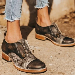 Freebird Mabel Distressed Snake Print Oxford Leather Shoes Women’s 11 - Picture 1 of 11