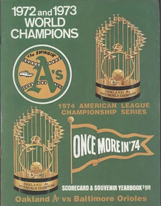 1974 A's vs Orioles ALCS, Game 1, Scored Program - Bild 1 von 1