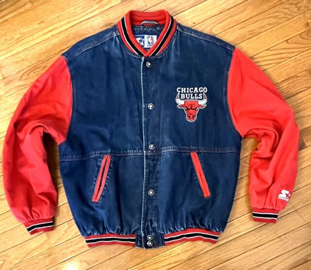 Vintage 90s Chicago Bulls Starter Jacket with Fur Lined Hood - ShopperBoard