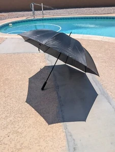 Firm Grip 5 ft Big XL Golf Umbrella in All Black Large, Straight And Firm Handle - Picture 1 of 9