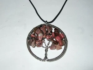 - Ciondolo Pietra Cristalloterapia - RODONITE albero della vita (M) - Picture 1 of 2
