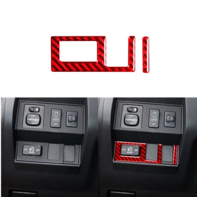 For Toyota Tundra 2014-2018 Red Carbon Fiber Headlight Switch Frame Cover Trim - Image 1 of 4
