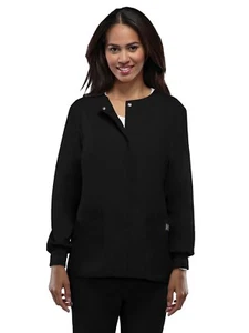 Chaqueta de laboratorio Cherokee Workwear Scrubs para mujer calentamiento frontal a presión, 4430 NEGRA - Imagen 1 de 1