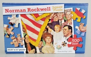 Norman Rockwell Jigsaw Puzzle "Salute The Flag" 1971 Age 8+ 500 Pcs New Sealed - Picture 1 of 4