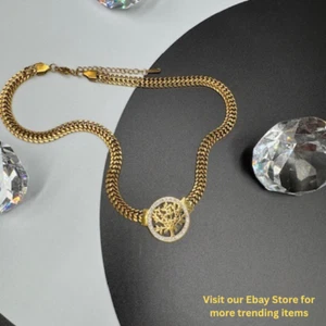 18k gold plated chain necklace for women top quality trending jewelry - Picture 1 of 2