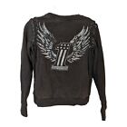 Harley-Davidson Womens Sun-Faded Wing #1 Laced Shoulder Pullover XS