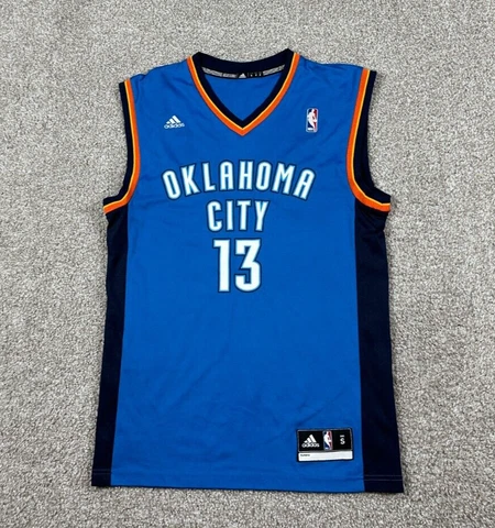 James Harden Oklahoma City OKC Thunder Jersey Mens Small Blue Adidas Basketball Cover