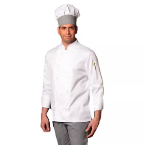 Completo bianco da cuoco giacca e pantalone da cucina sale e pepe con cappello - Foto 1 di 1