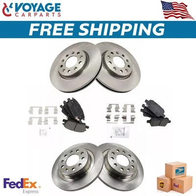 Nuevo kit de pastillas y rotores de freno de disco de cerámica Posi delanteros y traseros para LaCrosse Malibu Foto 1 de 4