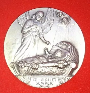 Medalla de recuerdo bautismal chapada en plata, hecha en Italia - estampada - Imagen 1 de 4