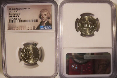 2022 P Jefferson Nickel 5c NGC MS 67 6FS Full Steps First Releases - Image 1 of 2