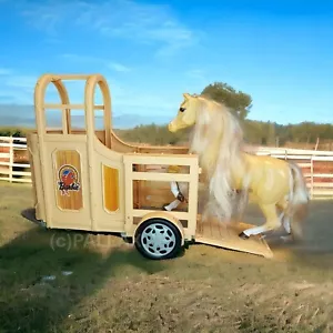 BARBIE 27952 HORSE TRAILER + HORSE PFERDE-ANHÄNGER + PFERD / MATTEL 2000 - Bild 1 von 4
