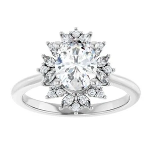 1 ct Oval Cut D-VVS1 Moissanite Wedding Engagement Ring S925 Sterling Silver - Picture 1 of 12