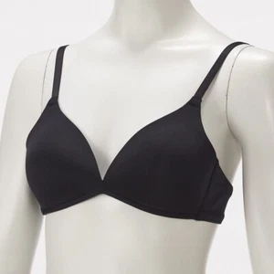 MUJI non-wired mold bra Covered cup Stretchy material M size Black - Picture 1 of 6