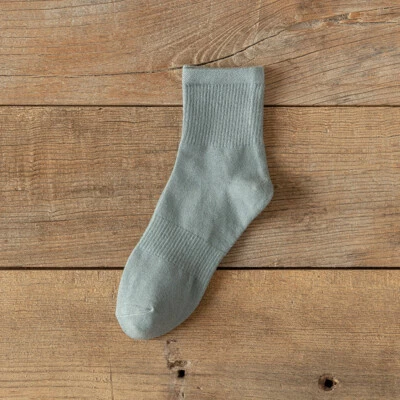 5 pares de calcetines medianos desodorantes deportivos de algodón de color liso para mujer Foto 1 de 4