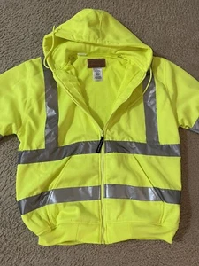 C.E.Schmidt Workwear Thermal Lined High Visibility Zip Up Hooded Sweatshirt XLR - Picture 1 of 5