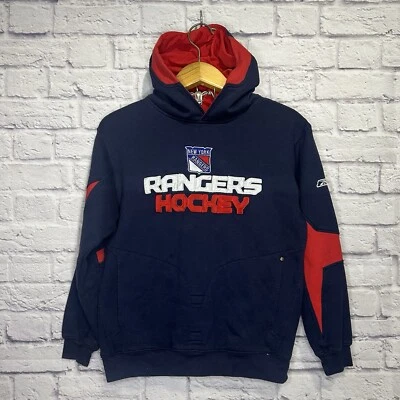 Vintage NHL Youth New York Rangers Reebok Pullover Hoodie Large 14 / 16 Rare - Image 1 of 4