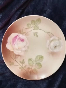 Vintage P.S.R.G Bavaria signierter Mauvilles 8 Zoll Teller (Rosen) - Bild 1 von 8