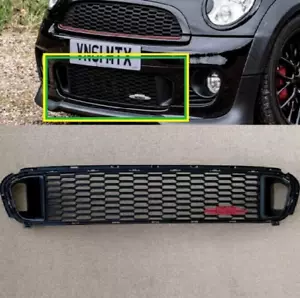 R56 MINI Cooper S JCW Parachoques Delantero Rejilla Negro Conductos de Freno Pequeño Kit de Insignia Roja - Imagen 1 de 4