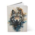 Hardcover Journal Matte- Watercolor Painting A Of A Wolf, A5