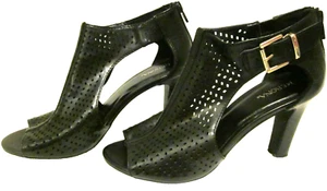 Merona Open Toe Buckle Ankle Strap Zipper-Heel Sandal Womens US size 8 Black - Picture 1 of 8