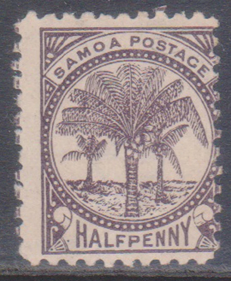 (K46-1) 1886 Samoa 1/2d black palm leaves MH (A)  - Imagem 1 de 1