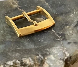 LAST ONES Yellow gold plated bevel edge vintage watch buckle 16mm size NOS 1950s - Picture 1 of 6