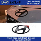 Front Hood Matt Black Emblem Badge 86305N1020 For Hyundai Elantra N 2021-2023